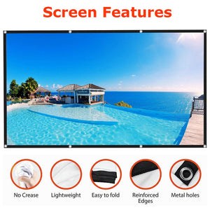 VIVOHOME 120 in. Manual Pull-Down Retractable Projector Screen, 1:1 HD  X002MNO9H9 - The Home Depot